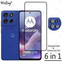 Copertura Completa In Vetro Temperato Per Motorola Moto G56 Protezione Dello Schermo Per Moto G56 G 56 5G Vetro Della Macchina Fotografica Per Moto G56 Vetro da 6.72 pollici