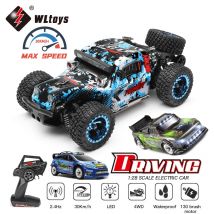 WLtoys 284161 284010   Coche teledirigido 1:28 4WD con luces LED 30 KM/H 2,4G Radio Control remoto coche todoterreno vehículo de deriva juguetes