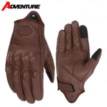 Motorradhandschuhe für den Winter, winddicht, warm und sturzsicher, Offroad-Motorradfahren, Touchscreen, Vollfinger-Lederhandschuh