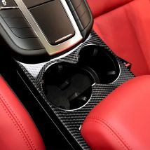 Mittelkonsole Tasse Slot Panel Dekoration Abdeckung Carbon Faser Auto Aufkleber Für 2014-2021 Porsche Macan Innen Zubehör