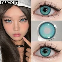 Duoxiu hot sales 1 Paar farbige Kontaktlinsen für Augen Dioptrien Myopie Iris großen Durchmesser blaue Kontaktlinsen Mode Augen
