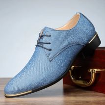 Luxury Fashion Designer New Men's Pointed Lace Up Casual Shoes Male Formal Wedding Dress Homecoming Footwear Zapatos Hombre