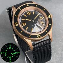 Tandorio Vintage CUSN8 Bronze Case Automatic Diver Watch Men NH35 Domed Sapphire 200M Waterproof C3 Luminous Mark Insert 2024