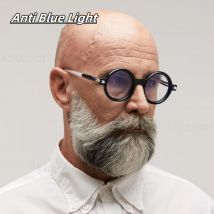 Hohe Qualität Luxus Design Retro Runde Anti Blau Licht Photochrome Lesebrille Für Männer Computer Presbyopie Brillen Frauen