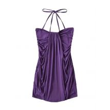 Spicy Girl Lace Up Neck Wrap Hip Dress Elegant For Women's 2024 Summer New Draping And Waist Closing Lantern Dress Summer C2QU