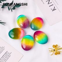 1pc natürliche Kristall Aura Regenbogen farbe weiß Selenit Palmen stein Geist Heilung Finger massage Stein Feng Feng Shui