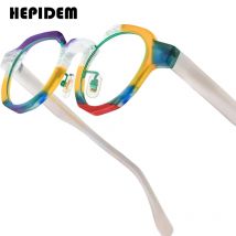 HEPIDEM mehrfarbige Acetat Brille Rahmen Frauen Johnny Depp runde Brille Männer japanische handgemachte Brille Brillen