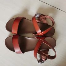 Leather Sandals for Women 2025 New Flat with Casual Beach Sandalias Mujer Plus Size 41 Gladiator Summer Shoes Woman Wholesale