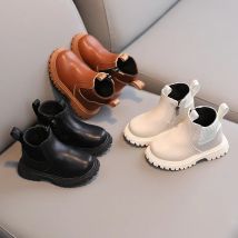 Kinder Kurze Stiefel Mode Jungen Schuhe Herbst Winter Leder Kinder Stiefel Rutschfeste Kleinkind Mädchen Stiefel Kleinkind Schneeschuhe