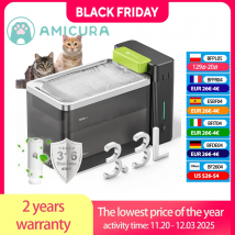 Amicura A3 Lite Fontana per gatti con tecnologia di ultrafiltrazione Ciotola per bere in acciaio inossidabile SUS316 con serbatoio grande da 3,3 litri