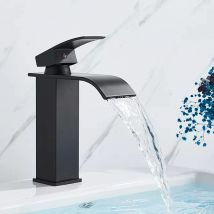 Rubinetto per bagno a cascata nera Lavabo Vanity Vessel Lavelli Miscelatore Rubinetto per acqua calda e fredda Rubinetti per lavabo monoforo Gru