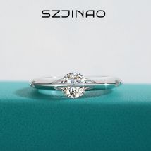 Rotatable 1CT Moissanite Ring 925 Sterling Silver D Color for Women Wedding Band Trendy Anniversary Gift Madam Fine Jewelry