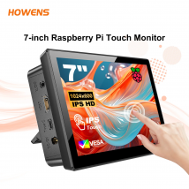 7 Zoll Touchscreen für Raspberry Pi 5/4B/3B/2B Banana Pi M5/M4/M2 Orange Pi 3B Lüfter Lautsprecher 90 °   Halterung VESA 75x75 Home Security