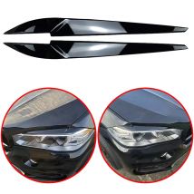 For BMW X5 X6 F15 F16 2014 2015 2016 2017 2018 High Quality ABS Car Front Headlights Eyebrow Eyelids 3D Stickers Glossy Black