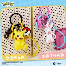 Echter Pokemon Schlüsselanhänger Pikachu Gengar Sylveon Sprigatito Quaxly Fuecoco Anime Actionfigur Spielzeug Schlüsselanhänger Duft Anhänger Geschenk