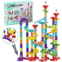 Marble Run Race Track Building Blocks Kids 3D Maze Ball Roll Toy DIY Marble Run Race Coaster Set 80/105/109/133pc Prezent świąteczny