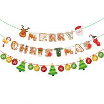 Frohe Weihnachten Banner Dekorationen für zu Hause Santa Claus Weihnachts baum Girlande Ammer Weihnachts feier hängen Ornamente Navidad Noel