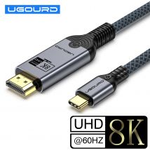 UGOURD USB C to HDMI2.0 Cable Type C to HDMI 4K60HZ Adapter Thunderbolt 3 4 to HDTV 2.0 Converter Cable for iphone 15 16 MacBook