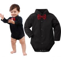 Baby Jungen Kleid Hemd Neugeborenen Taufe Body Säugling Hochzeit Taufe Weihnachten Formale Einteilige Herren Party Strampler