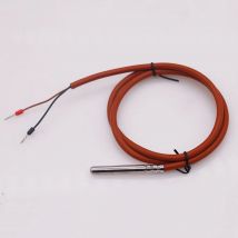 2-Draht 6 * 50 mm Typ PT100 Thermoelement wasserdichte Temperaturfühler Hochtemperatur-Thermoelementsensor mit Silikonkabel