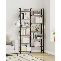 Hzuaneri Librerie a 6 livelli, libreria angolare, librerie industriali, mensola a L, mensola angolare da terra, per camera da letto