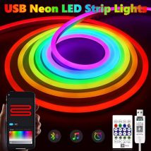 Taśma neonowa RGB 3M 5M Neon RGB USB Elastyczna taśma neonowa Bluetooth Neon Lights Strip 5V LED Neon Rope Light Wodoodporna