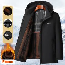Neue Fleece Innen Kapuze männer Winter Jacke Windschutz Warme Mäntel Männer Ski Wandern Jacken Outdoor Abnehmbare Kapuze Parka Mann 3XL