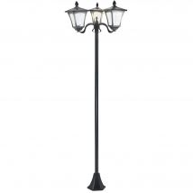 Outsunny Lanterna da giardino solare 3 luci a LED Impermeabile Ip44 Sensore notturno Lampione stradale esterno Acciaio inossidabile 51.5X47X182.5Cm