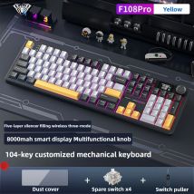 AULA F108 Pro Tastiera meccanica wireless fullsize con display GASKET RGB 108 tasti per giochi Esports Tastiera Windows/ MAC