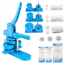 Máquina para Hacer Botones Personalizados, Prensa para Botones de 25 mm/32 mm/58 mm con 300 Piezas (Azul), Excelente Regalo