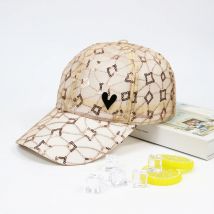 Rimiut Unisex-Baseballkappe für Frühling und Sommer mit hohler Herzdekoration, atmungsaktive Glitzer-Mesh-Mütze für Männer und Frauen