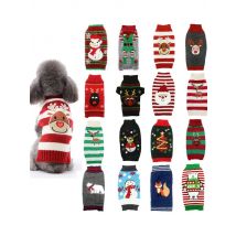 Christmas Dog Sweater Cute Cartoon Reindeer Xmas Pet Costume Puppy Cat Warm Clothes For Small Dogs Chihuahua Pug Winter Clothing