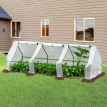 Outsunny Invernadero de Terraza 270x90x90 cm con Ventanas Cultivo Plantas Blanco