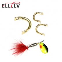 Elllv 50PCS U-Geformte Einfach-Spin Gabelköpfe Spinner DIY Messing Angeln Lockt Zubehör S M L