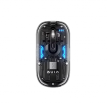 AULA AM210 Bluetooth Mouse Dual mode Transparent Shell Type-C Charging Seven Lights Effect Third Gear Adjustable DPI