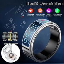 2025 Nuovo SR08 Smart Ring Uomo Donna Display a LED Schermo Frequenza cardiaca Monitoraggio dell'ossigeno nel sangue 5ATM Modalità multi sport impermeabile Regalo