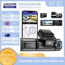 Ulepszony rejestrator samochodowy AZDOME M550 Pro 4K, kamera przednia, Wi-Fi 5.8Ghz, GPS, czujnik G, rejestrator samochodowy DVR, 6 diod IR do widzenia w nocy, monitor parkowania