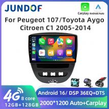Android 16 2 Din Car Multimedia Player For Peugeot 107 Toyota Aygo Citroen C1 2005-2014 Head Unit Stereo GPS Navigation BT WIFI