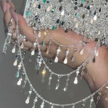 0,5/1M Strass Tropfen Kupfer Ketten Alten Stil Kopfschmuck DIY Material Handgemachte Kette Halskette Kleidung Quaste Zubehör