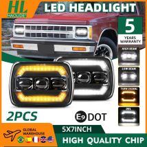 HAOLIDE 7x6 ''5X7 Pollici Faro A Led E9 Quadrato Hi-Lo Fascio Halo Per Jeep Cherokee XJ Wrangler YJ Moto Auto Fuoristrada Camion