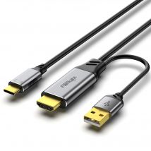 Fairikabe HDMI-compatible to USB C Cable 6.6Ft 4K60Hz HDMI-compatible 2.0 To Usb C Adaptor For Monitor PC PS5 Xbox Xreal Air