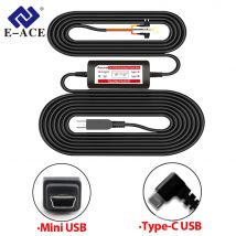 E-ACE 3,5 Meter Buck Line Mini USB Typ-C Autoladegerät Kabel Kit für Dash Cam Rückspiegel 24H Parküberwachung