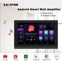 7 Inch Smart Home Background Music Player Stereo Sound WIFI Touch Screen 2 zone Audio Android Bluetooths Wall Amplifier systems