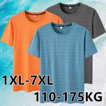 Plus Size Sommer T-Shirt für Männer 7xl/6xl 110-175kg schnell trocknende Rundhals ausschnitt Kurzarm übergroße T-Shirt große Herren bekleidung