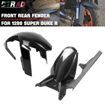 For 1290 1390 SUPER DUKE R 3.0 2020 - 2024 Carbon Fiber Front Fender & Rear Hugger WIth Chain Guards Splash Mudguards 1290 SDR
