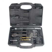 Stahl 16-teiliges Entfernen beschädigter Glühkerzen 8 mm 10 mm beschädigter Glühkerzen-Extraktor-Reparatur-Werkzeug-Set für Zylinderköpfe 0,3 Zoll 0,4 Zoll
