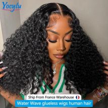YOCYTU Wear And Go Bob Parrucca Capelli Umani Onda di Acqua 10 Pollici Bob Corto Parrucche Dei Capelli Umani 12A Ricci Profondi Bob Glueless Parrucche Dei Capelli Umani