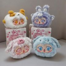 Nette Tiere Vinyl Gesicht Weiche Puppe Spielzeug Schöne Baby Drei Blind Box Lamm Kaninchen Bär Katze Panda Elefant Kinder Geburtstag Geschenke