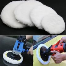 5Pcs Wool Car Polishing Pad Set For Polisher Machine Waxing Polishing Buffing Auto Paint Care Polisher Pads 3/4/5/6/7 Inch