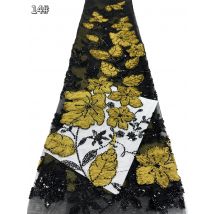 Nigeriano Paillettes Partito Del Merletto Perline Africane Tessuto di Pizzo 2025 di Alta Qualità 5 Metri Africano Francese Tulle Netto Del Merletto Materiale Da Sposa